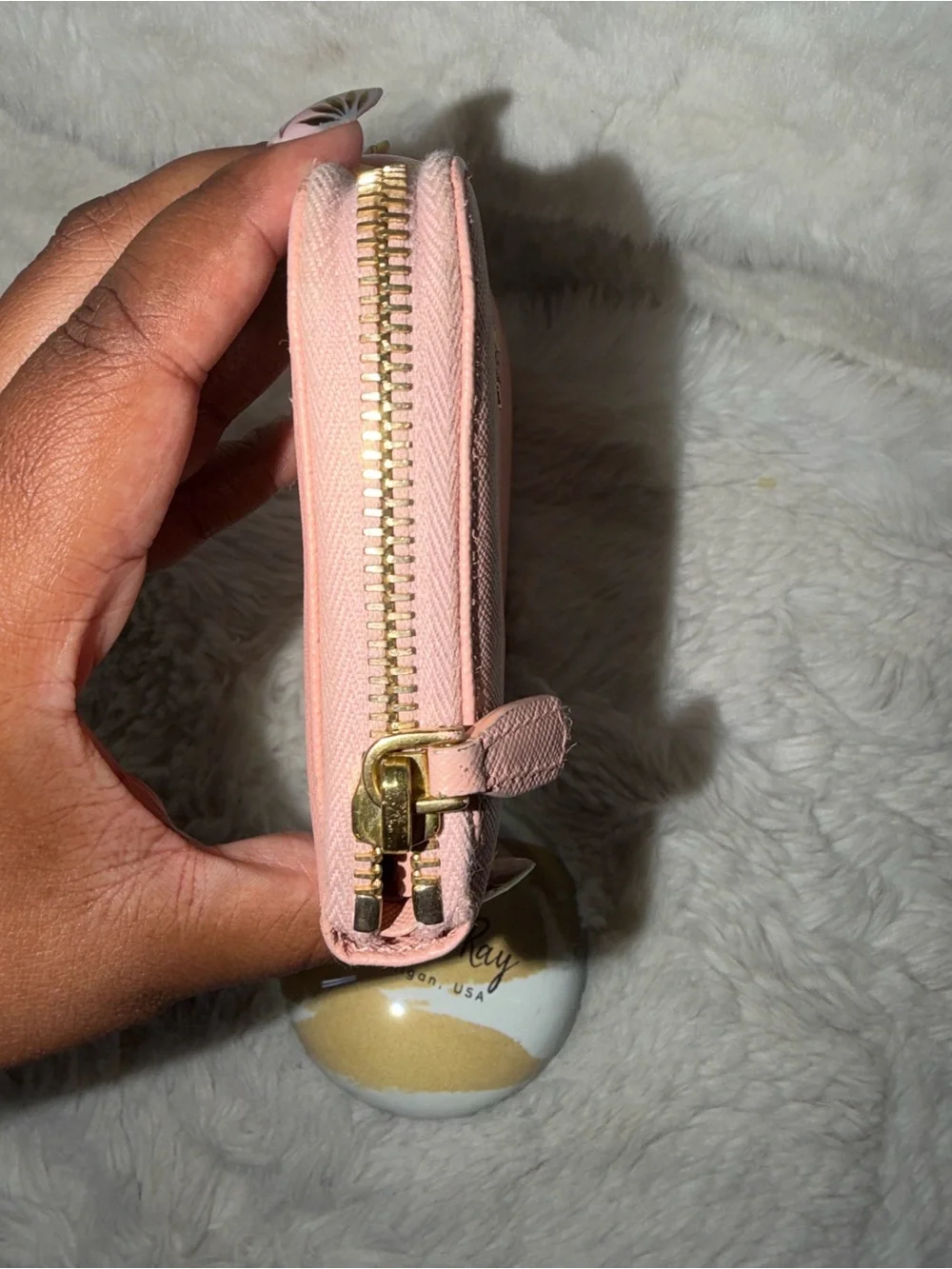 Prada Pink Saffiano Zip Wallet- PRELOVED CONDITION
